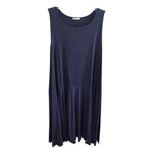 Nadia Tarr Soft Jersey Knit Sleeveless Drop Waist Relaxed Dress Lagenlook Casual